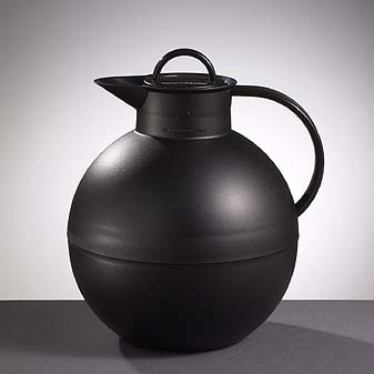 Thermoskanne - Alfikanne Frosted schwarz Für den Tisch, die Arbeit oder unterwegs. Isolierkanne Inhalt 0,94 l.