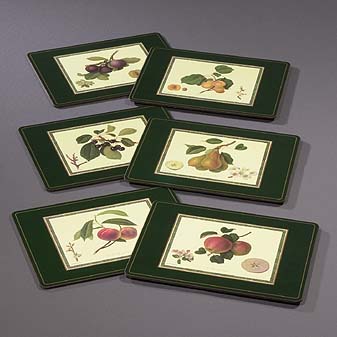 6 Tischsets Hooker Fruits Aus der Royal Horticultural Society Collection.