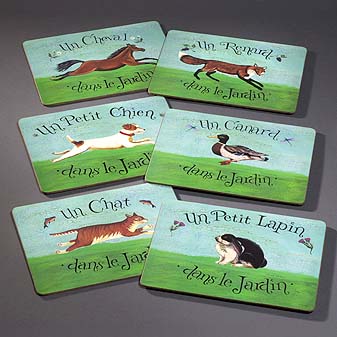 6 Tischsets Dans le Jardin Nichts für Morgenmuffel! Farbenfrohe Motive für den Frühstücks-Tisch.