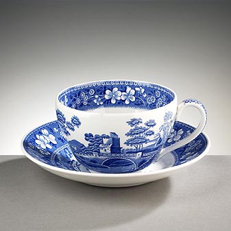 Spode Jumbotasse Tower Originalmuster aus dem ausgehenden 18. Jahrhundert.