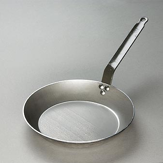  Schwere Stahlpfanne von de Buyer. 3 mm Wandstärke.