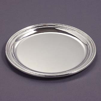 Silber-Flaschenuntersetzer Klassische Form. Keine Schnörkel.