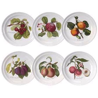 6 Pomona Teller 25 cm Nach Abbildungen aus einem handkolorierten Buch von 1830.