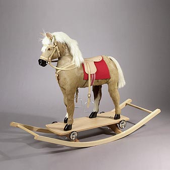 Schaukel- u. Ziehpferd Fell Echtes Fell, Roßhaar und Leder. Ein Prachtstück.