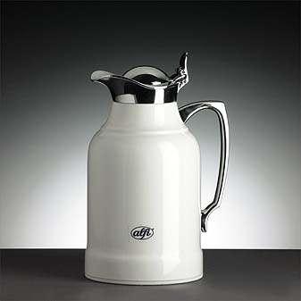 Alfi Isokanne Opal Seltenes Modell aus den 30er Jahren. Weiss lackiertes Messing.