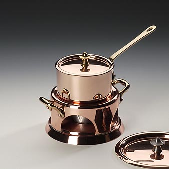  Saucen- oder Butterpfännchen zum Warmhalten bei Tisch.