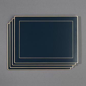 4 Große Tischsets blau Format 39,3 x 29,3 cm.