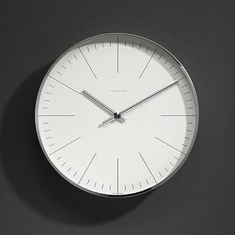 Junghans: Wand-Uhr Max Bill 30 cm Gehäuse Aluminium geschliffen, diamantierte Einfassung, Mineralglas.