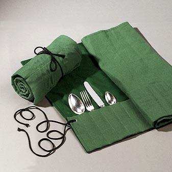 Besteck-Wickeltasche 12 Teile Zur Lager von 12 Teilen Silberbesteck. Mit Anlaufschutz.