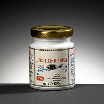  Aus 30 kg bestem Rindfleisch werden 1 kg Extrakt gewonnen.