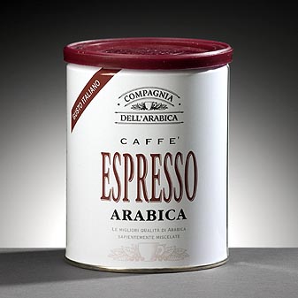 Espresso Arabica 250g Dose Typisch italienischer, aromatischer Kaffee aus 100% Arabica Bohnen.