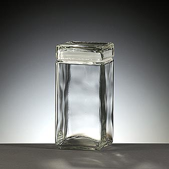 Vorratgefäss Quadrat 1,8 l Glasdeckel mit Kunststoffdichtung.