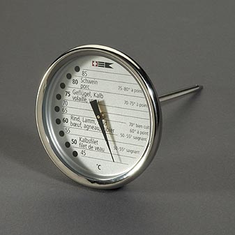 Wird direkt in den Braten gespießt. Der Garpunkt wird angezeigt.