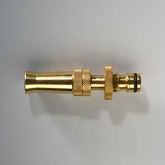 Messing-Strahlrohr Stufenlos zwischen scharfem Strahl und feinem Sprühnebel.