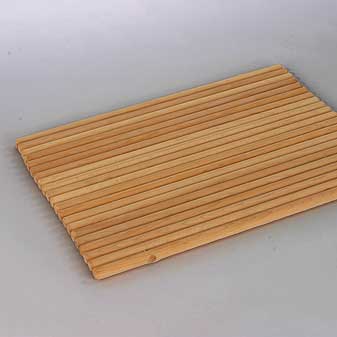 Rhomtuft Holzvorleger 60x100 Gefertigt aus runden, geölten Buchenholzstäben.