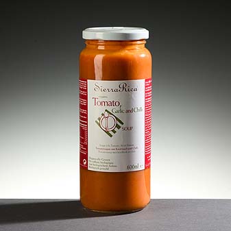 Tomatensuppe Knoblauch/Chili Suppe mit ausgewogenem Verhältnis zwischen Schärfe und Aroma.