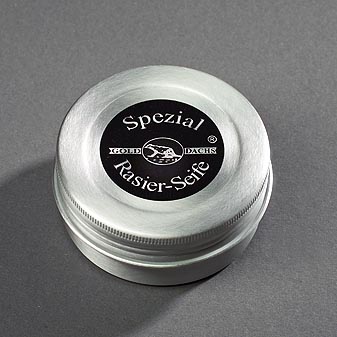 Golddachs Rasierseife in Dose Für eine sanfte, tiefgründige Rasur ohne Hautirritationen.