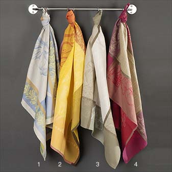 Damast-Geschirrhandtücher 1 Alle Garnier Thiebaut Stoffe mit gewebten nicht gefärbten Mustern.