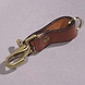 Schlüsselanhänger Snap braun Ein Handschmeichler: Massives Messing und dickes Leder.
