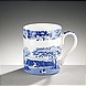 Spode Huge Mug Blue Italian Klassisches Motiv aus Italien mit chinesischem Rand.