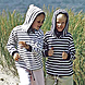 Kapuzenshirt bl/w 116-140 Kapuzenpullover in bretonischem Design.